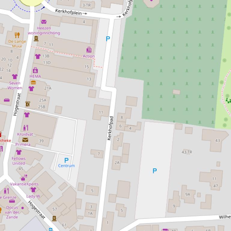 Kaart van het Kerkhofpad.