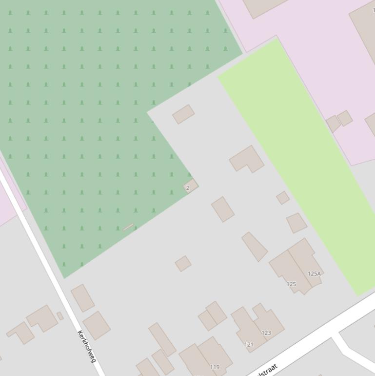 Kaart van de Kerkhofweg.