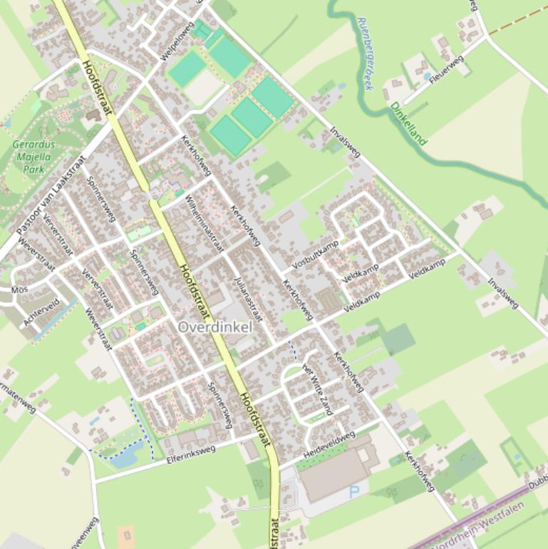 Kaart van de Kerkhofweg.