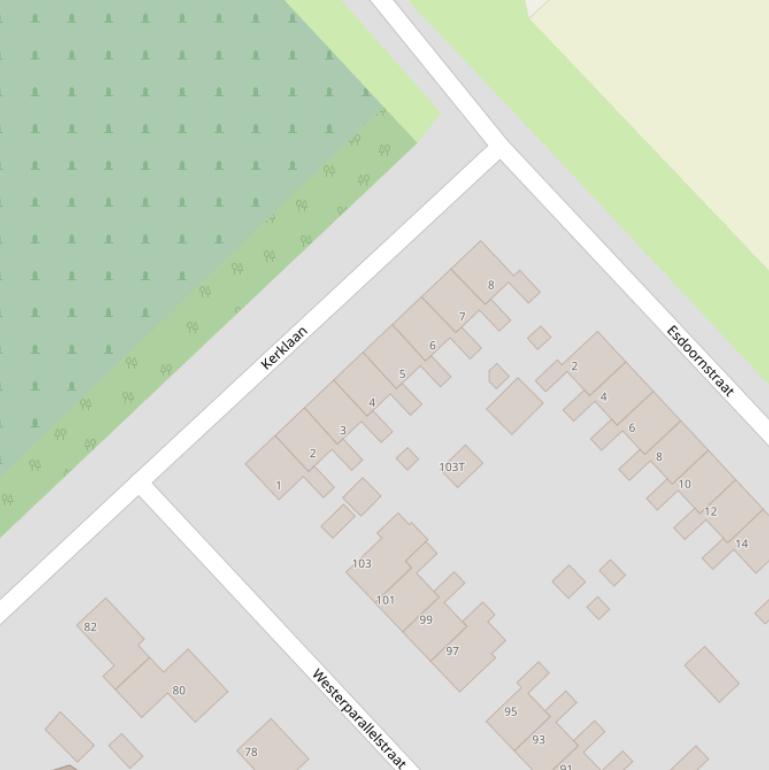 Kaart van de Kerklaan.