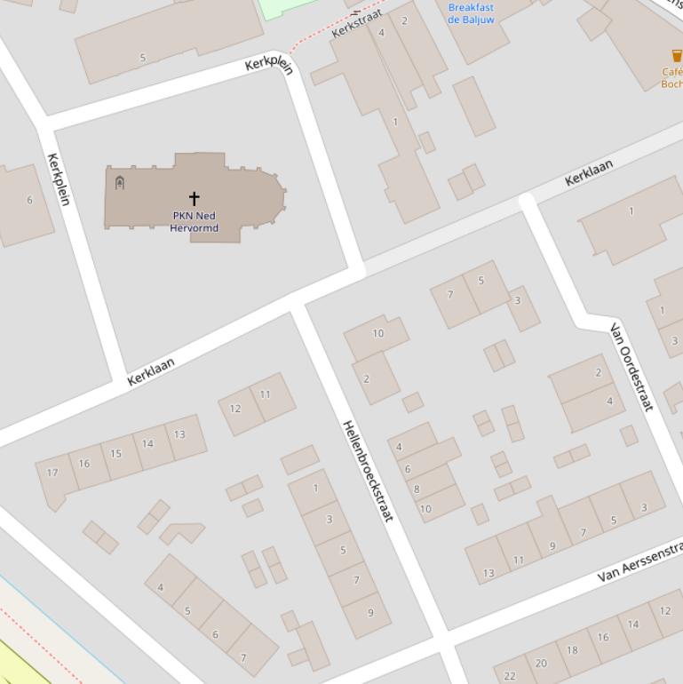 Kaart van de Kerklaan.