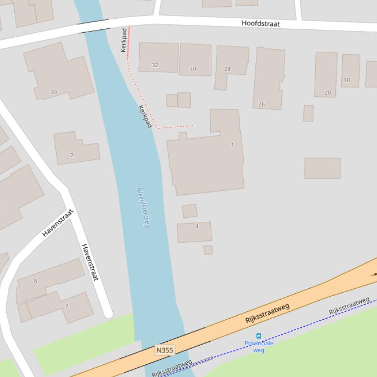 Kaart van het Kerkpad.