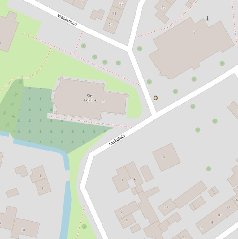 Kaart van het Kerkplein.