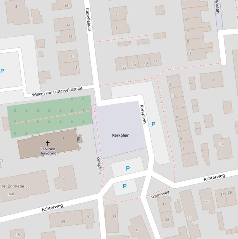 Kaart van het Kerkplein.