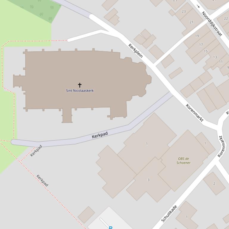 Kaart van het Kerkplein.