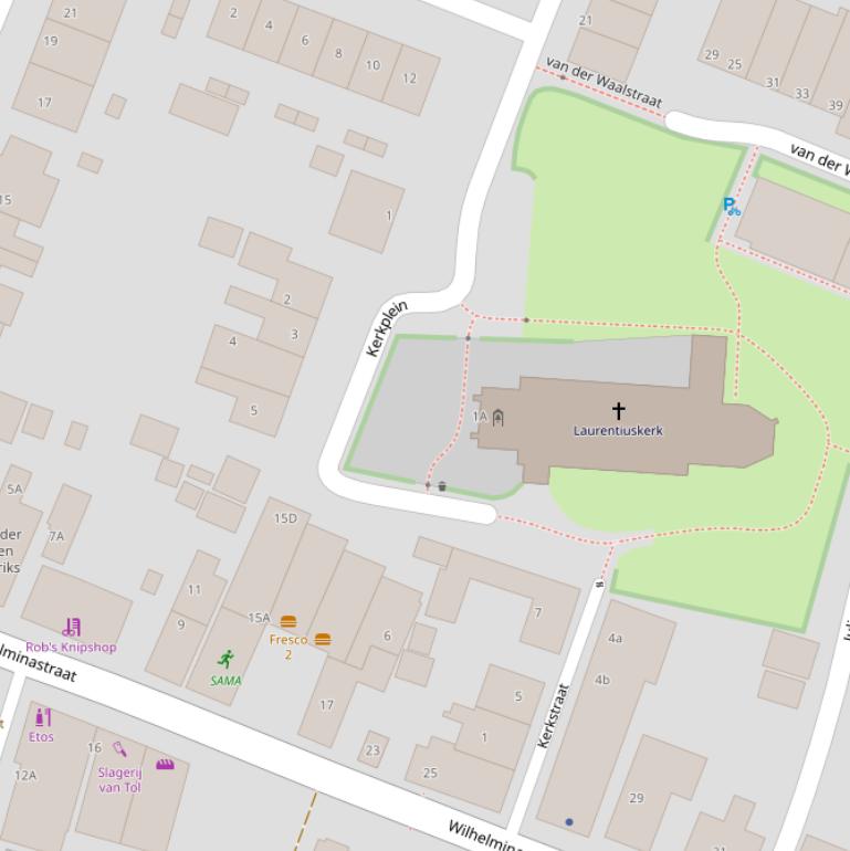 Kaart van het Kerkplein.