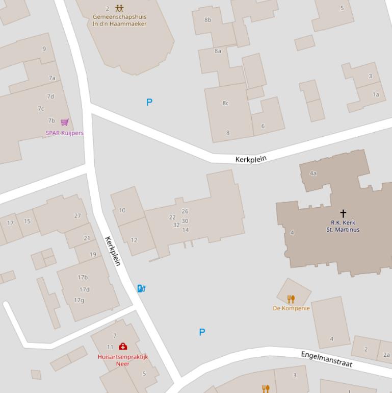 Kaart van het Kerkplein.