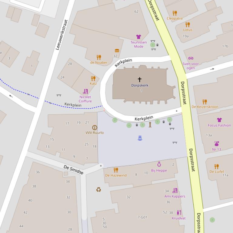 Kaart van het Kerkplein.