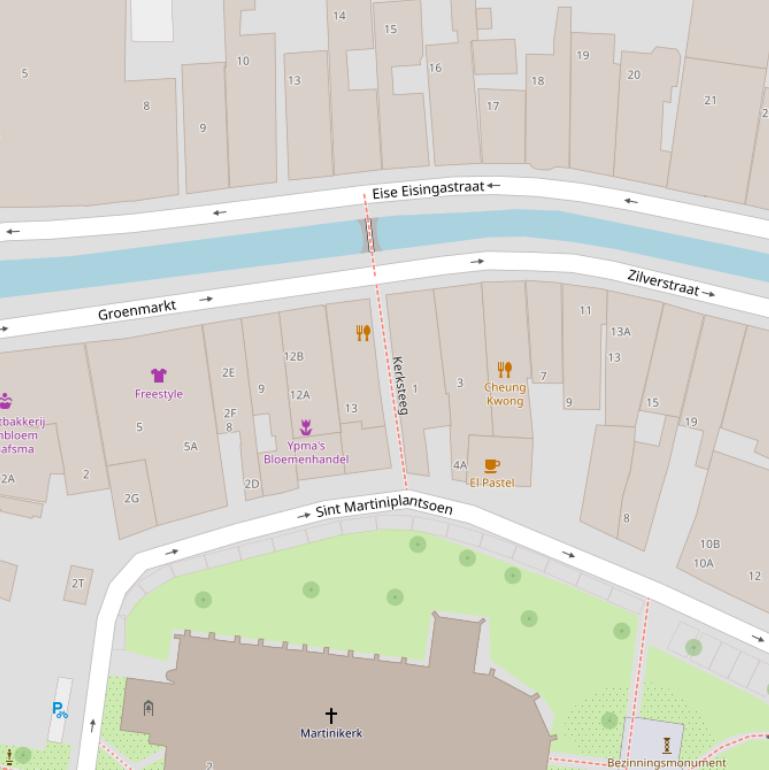 Kaart van de Kerksteeg.