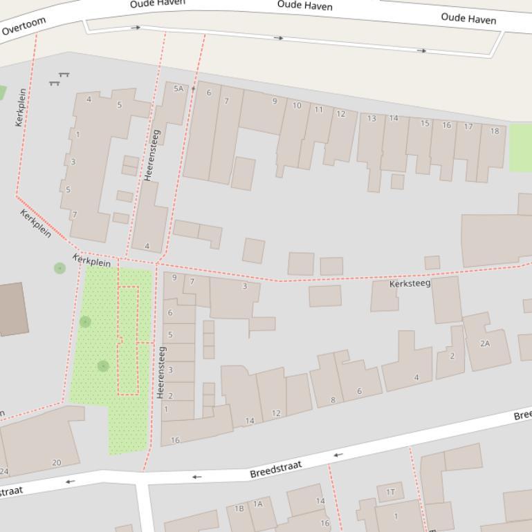 Kaart van de Kerksteeg.