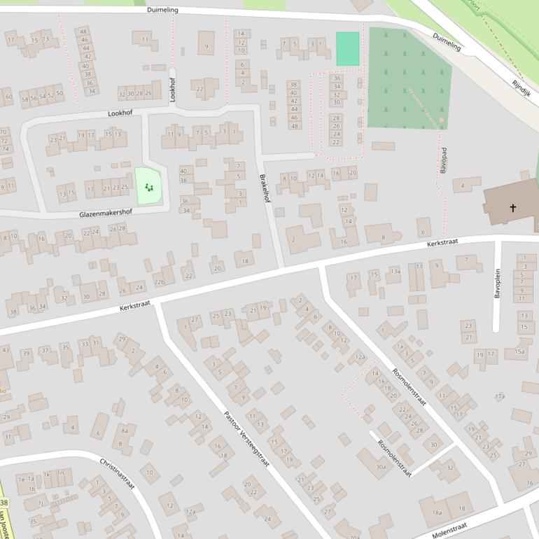 Kaart van de Kerkstraat.