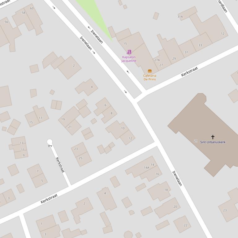 Kaart van de Kerkstraat.