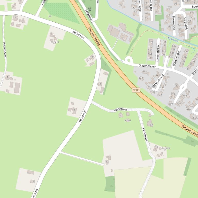 Kaart van de Kerkstraat.