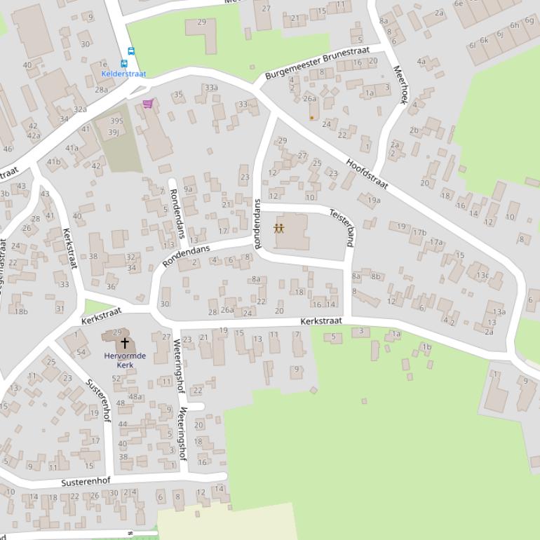 Kaart van de Kerkstraat.