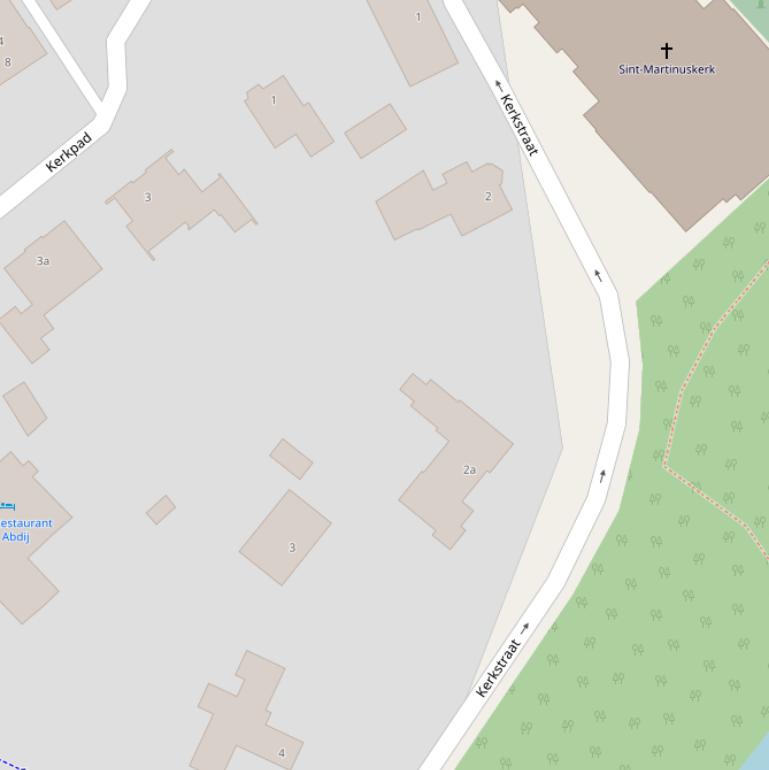 Kaart van de Kerkstraat.