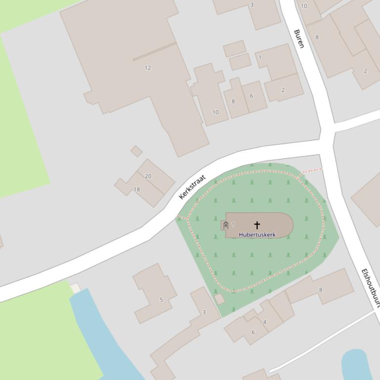 Kaart van de Kerkstraat.