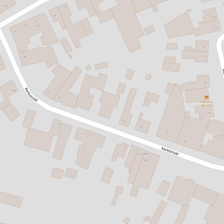 Kaart van de Kerkstraat.