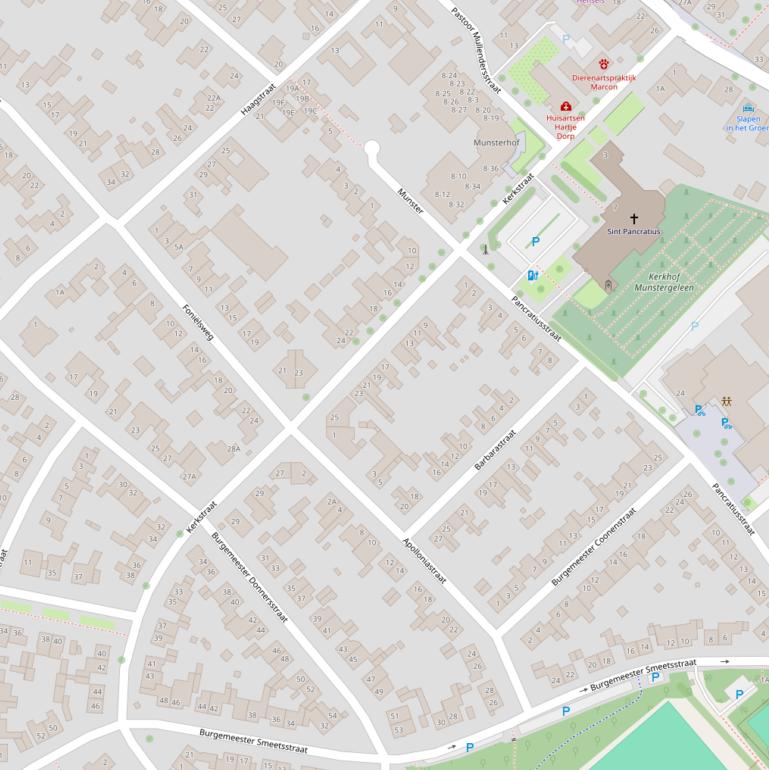 Kaart van de Kerkstraat.