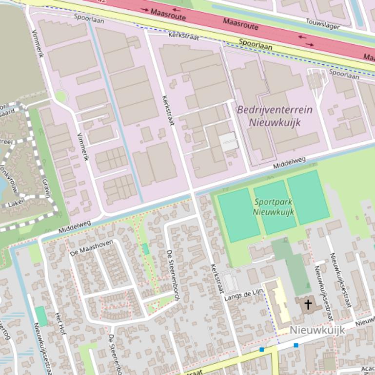 Kaart van de Kerkstraat.