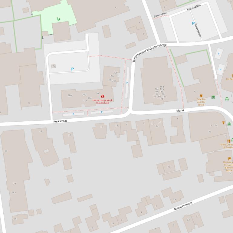 Kaart van de Kerkstraat.