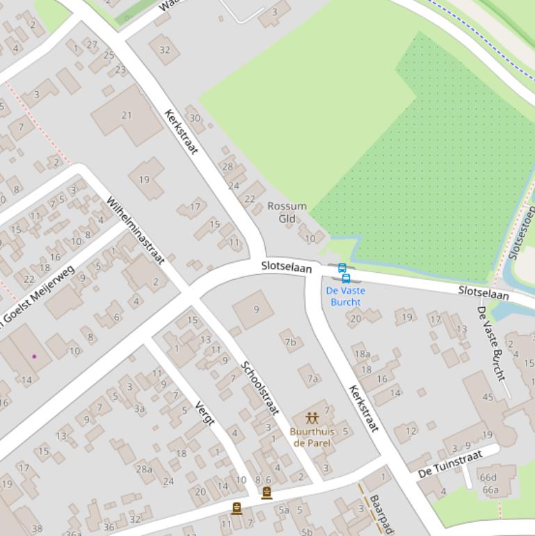 Kaart van de Kerkstraat.