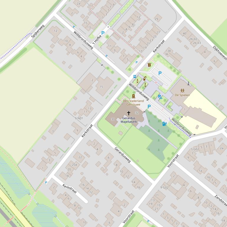 Kaart van de Kerkstraat.