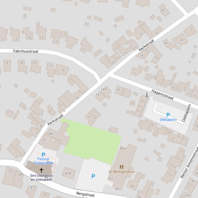 Kaart van de Kerkstraat.