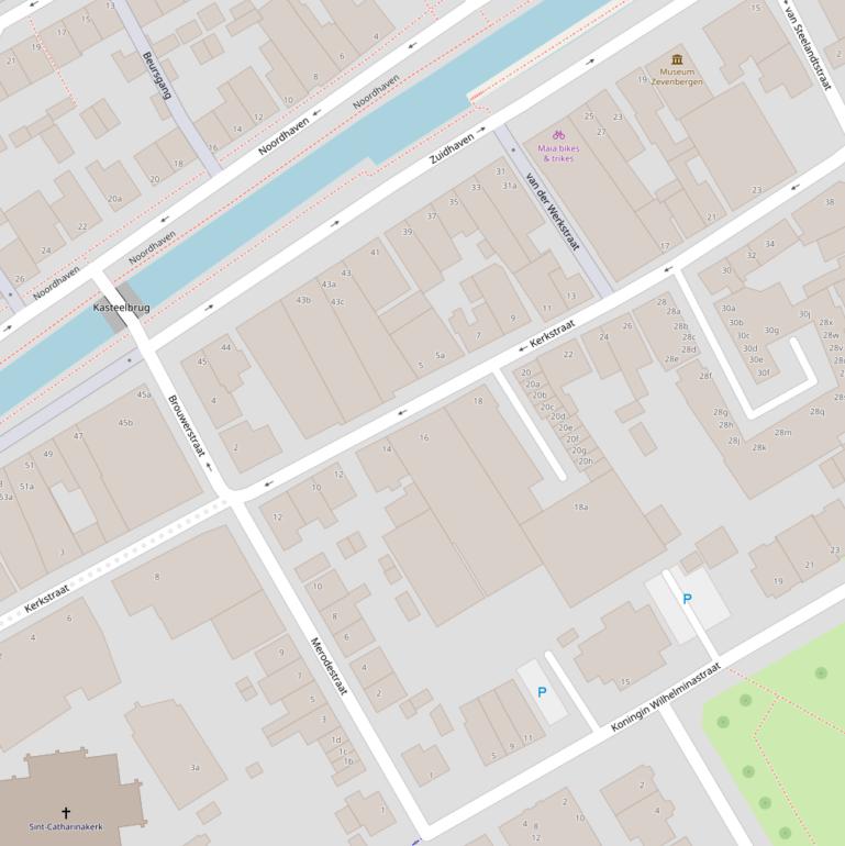 Kaart van de Kerkstraat.