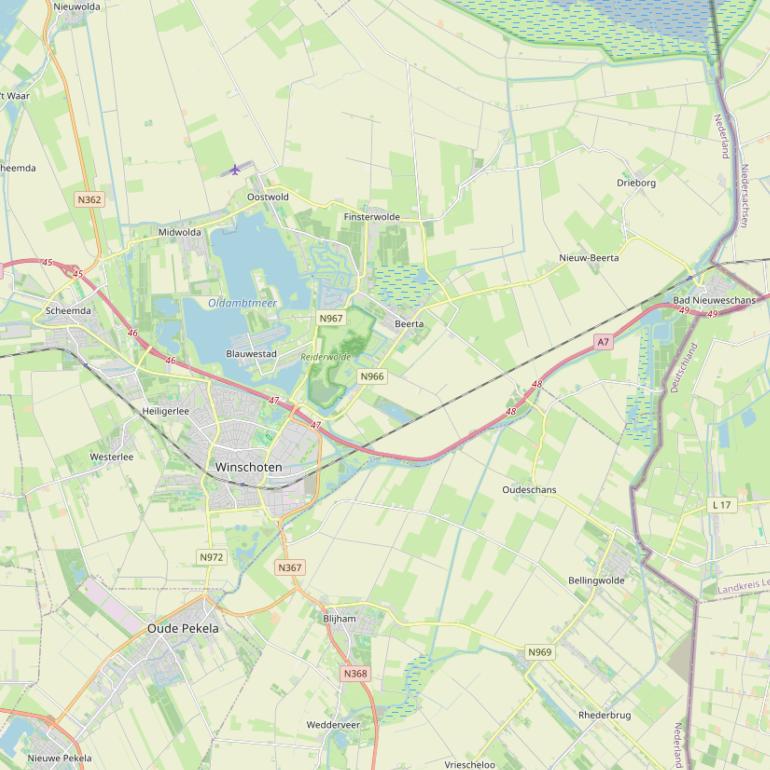 Kaart van de Kerkstraat.