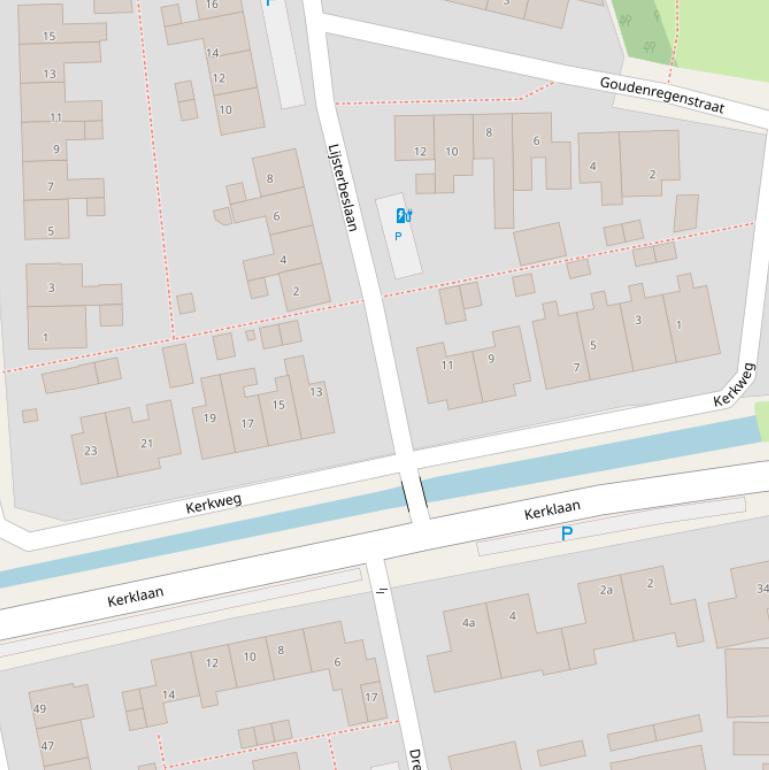 Kaart van de Kerkweg.