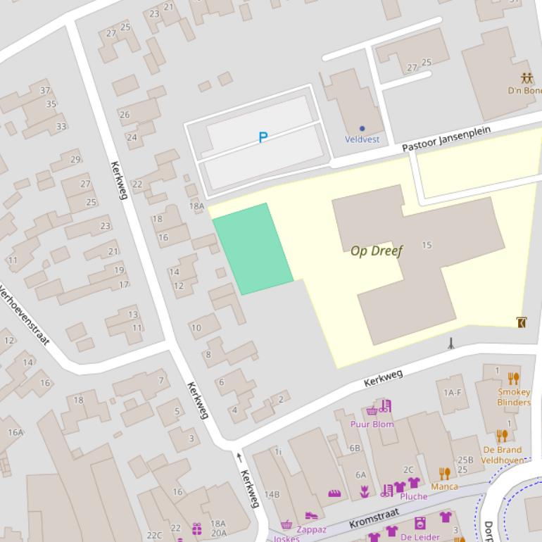 Kaart van de Kerkweg.