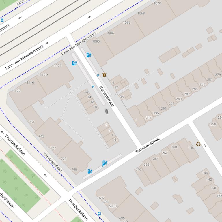 Kaart van de Kersenstraat.