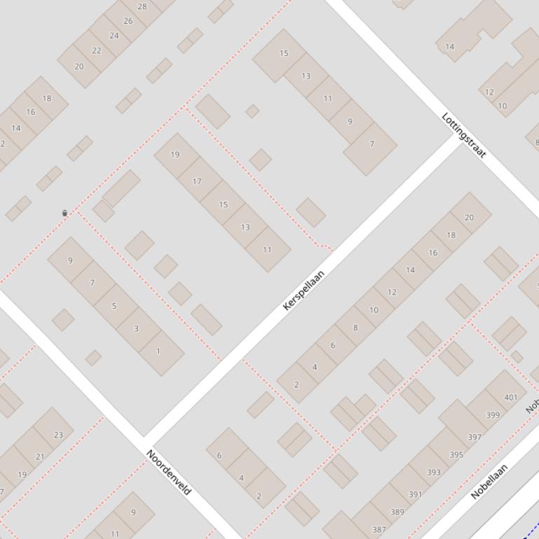 Kaart van de Kerspellaan.