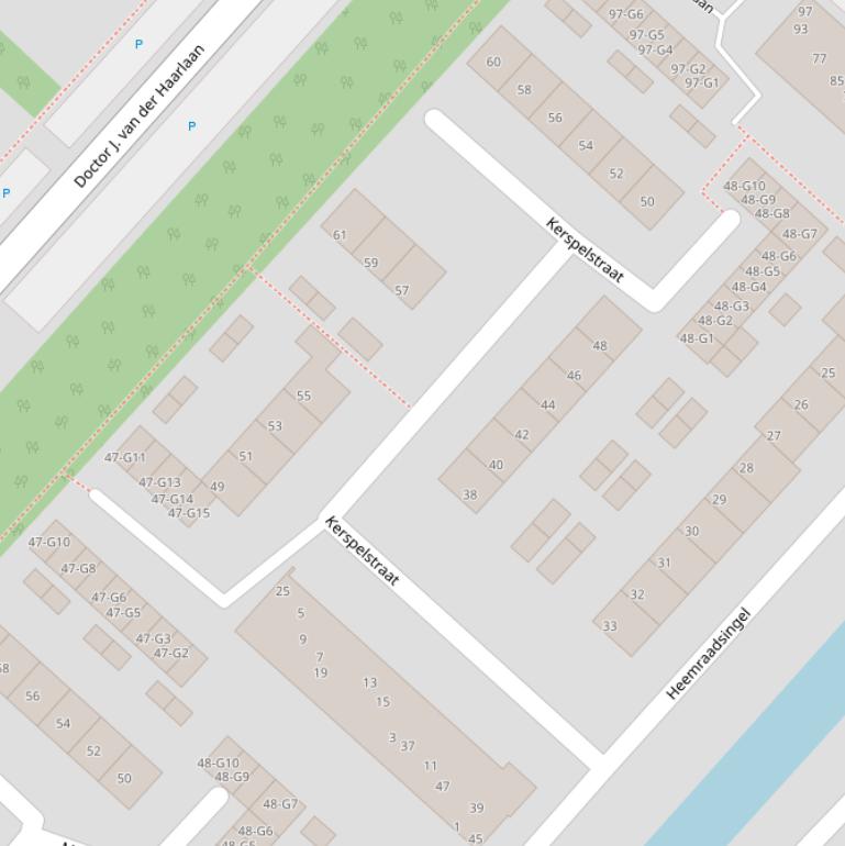 Kaart van de Kerspelstraat.