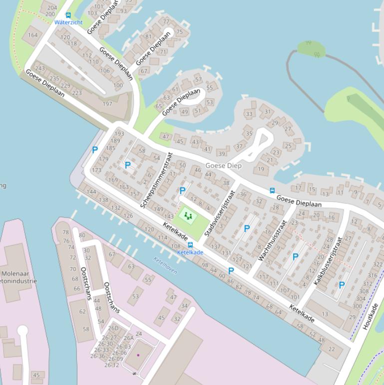 Kaart van de Ketelkade.