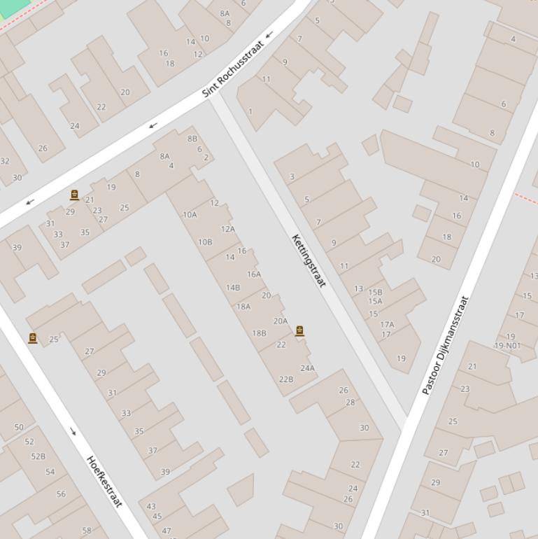 Kaart van de Kettingstraat.