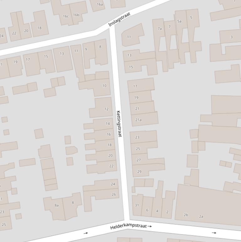 Kaart van de Kettingstraat.