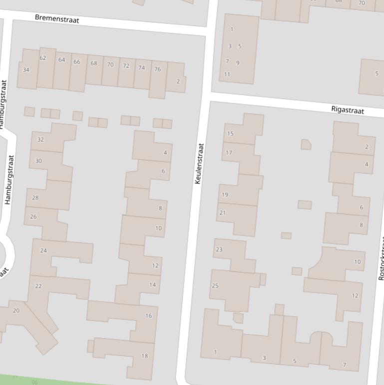 Kaart van de Keulenstraat.