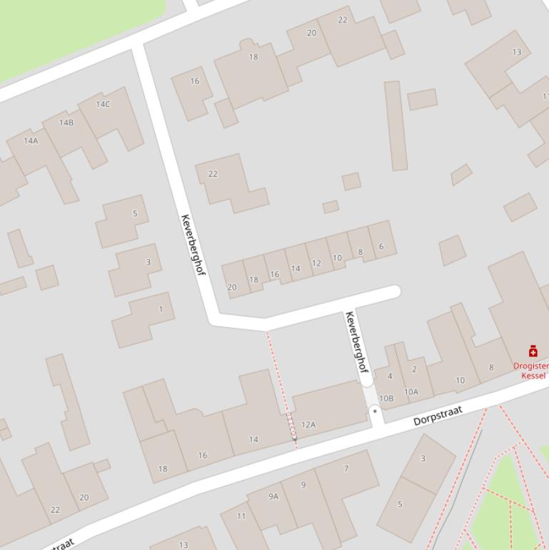 Kaart van de Keverberghof.