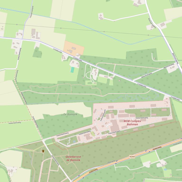 Kaart van de Kiekenbeltsweg.