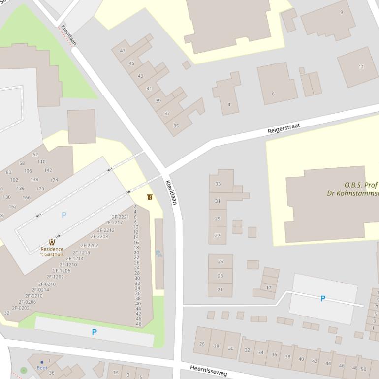 Kaart van de Kievitlaan.