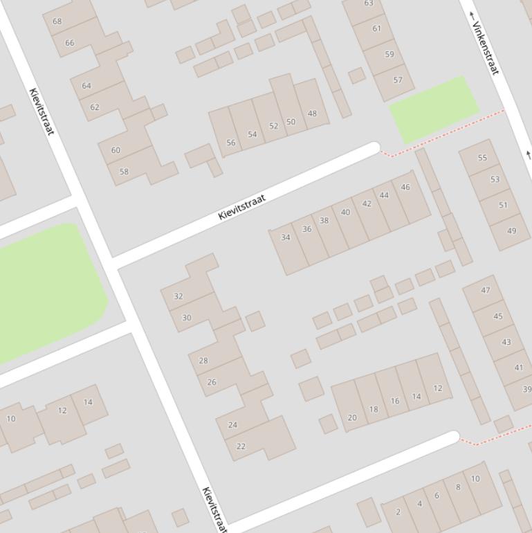 Kaart van de Kievitstraat.