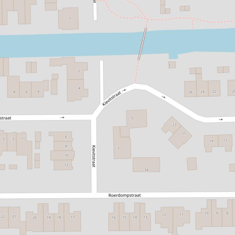 Kaart van de Kievitstraat.