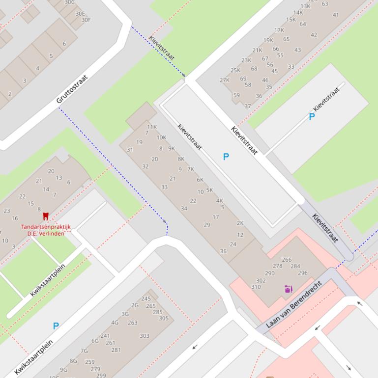 Kaart van de Kievitstraat.