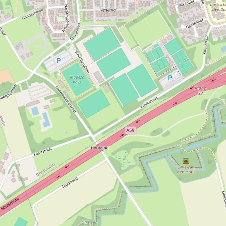 Kaart van de Kievitstraat.