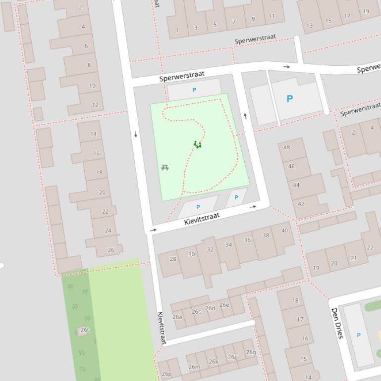 Kaart van de Kievitstraat.