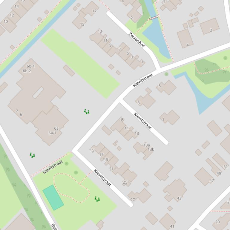 Kaart van de Kievitstraat.