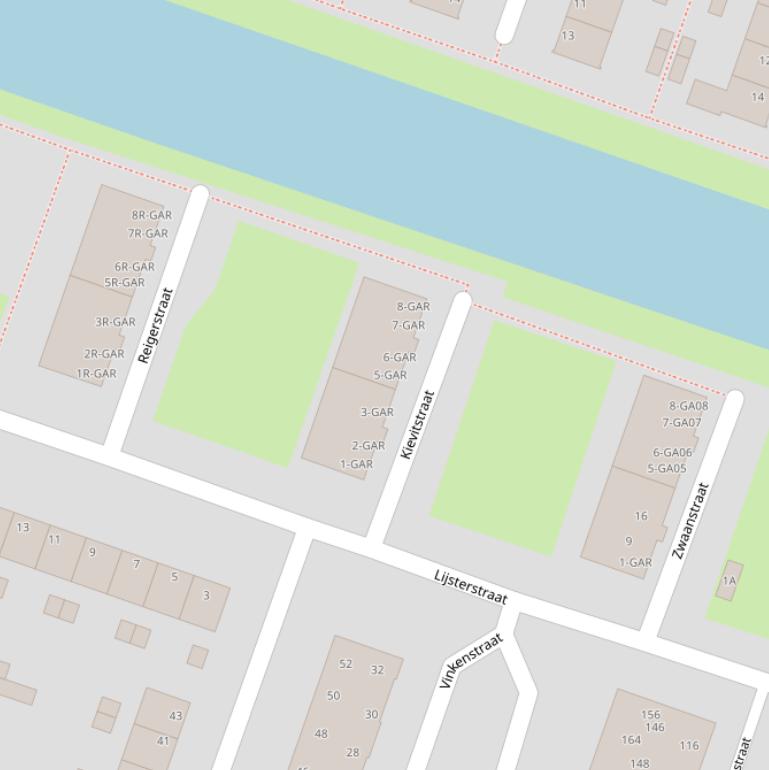 Kaart van de Kievitstraat.