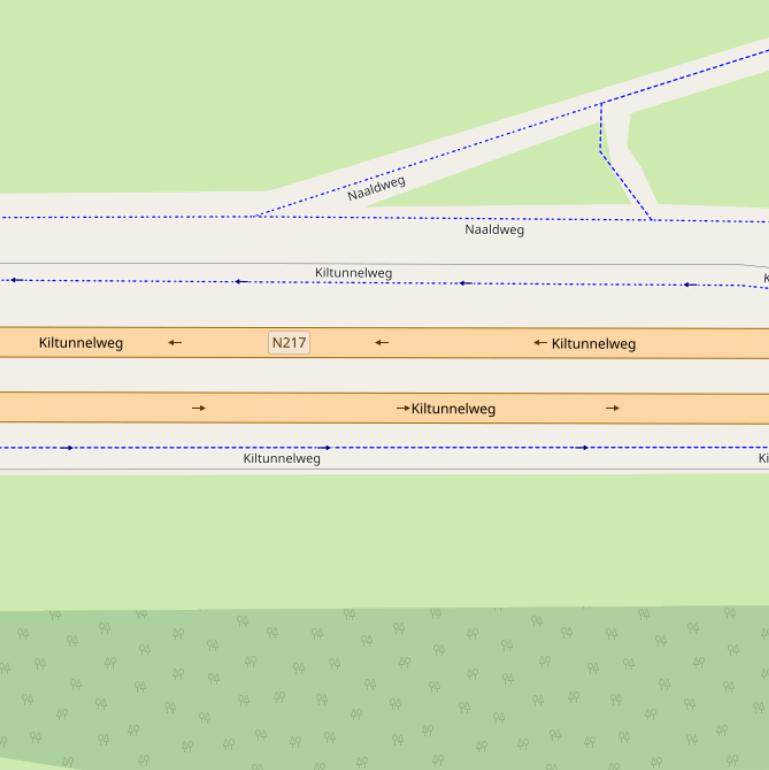 Kaart van de Kiltunnelweg.