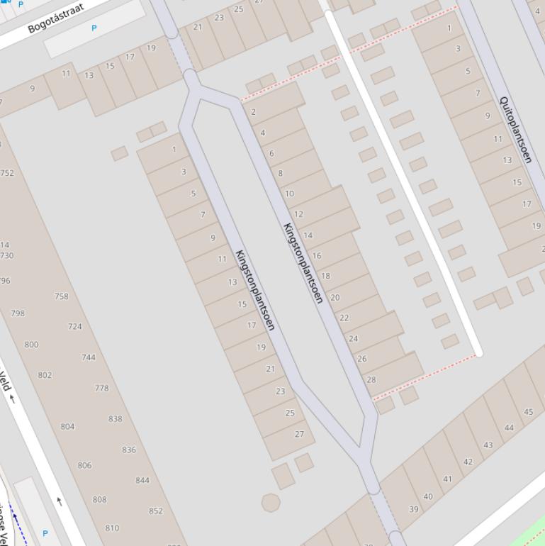 Kaart van het Kingstonplantsoen.